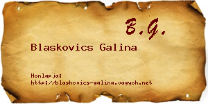 Blaskovics Galina névjegykártya
